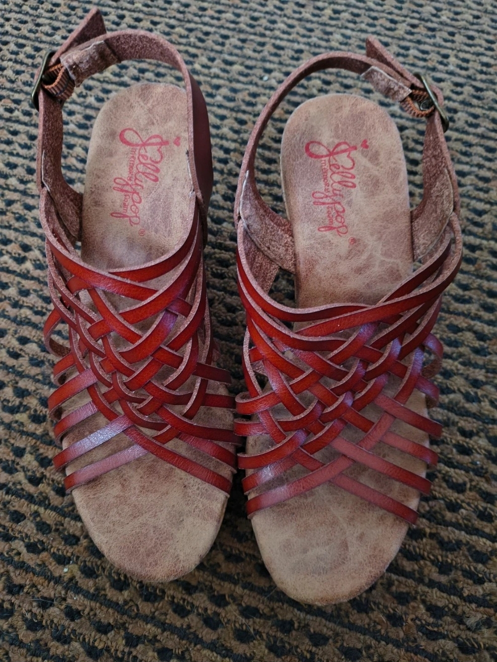 Blowfish Red Braided Strappy Women's Sandals